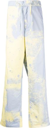 OAMC spray-paint straight-leg trousers - men - Cotton - S - Yellow