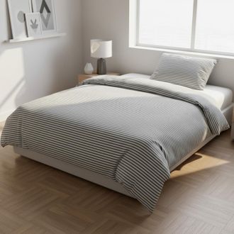 KASANOVA Parure copripiumino 1 piazza e mezza righe grigio Young