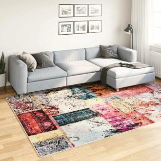 vidaXL Vidaxl - Alfombra Lavable Patchwork Antideslizante Multicolor 190x300 Cm
