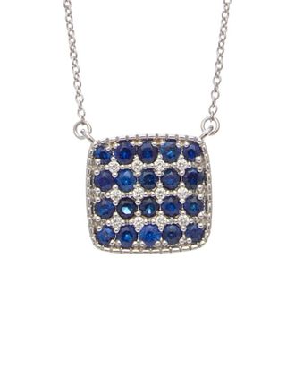 Italian Gold, Inc 18K Italian Gold 3.80 Ct. Tw. Diamond & Sapphire Necklace