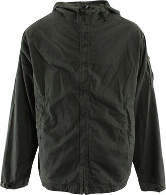 C.P. Company Micro-Reps Hooded Lens Jacket - Heren - Zomerjassen - Grijs - 2XL - Katoen - Jassen
