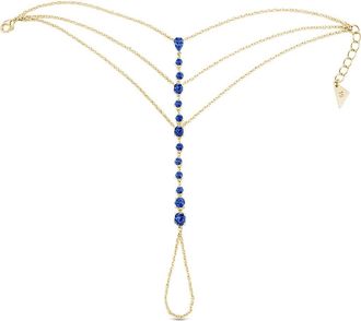 Sterling Forever Malys Cubic Zirconia Hand Chain in Gold at Nordstrom