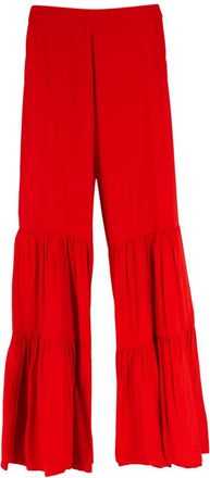Adriana Degreas Red Tiered Wide Leg Trousers Size L