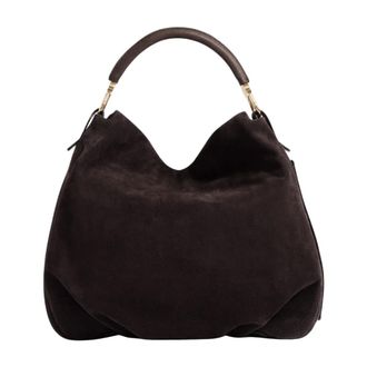 Borbonese Borsa Hobo Crosta Scamosciato - - Bags - Donna - Marrone - ONE SIZE