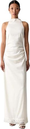Rotate Maxi Jurk - Dames - Maxi kleedjes - Beige - M - Leer - Kleedjes