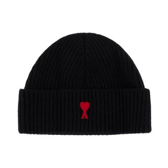 Ami De Coeur Beanie - unisex - Hoeden - Zwart - ONE Size - Wol - Accessoires