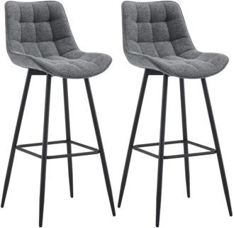 Clp Set De 2 Taburetes De Bar Dartford Gris Oscuro Tela