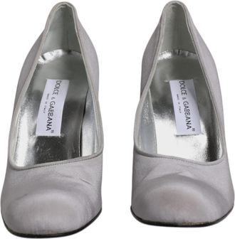 Dolce & Gabbana Gray Suede Leather High Heel Pumps Womens Shoes