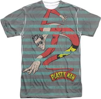 Gildan DC Comics Plastic Stripes Short Sleeve Adult Poly Crew Tee / T-Shirt