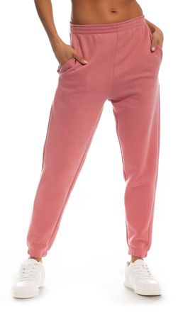 Light & Shade LSLPNT031 Womens High Waist Loungewear Sweatpants Joggers Jogging Pants Bottoms, Mauve Pink, M