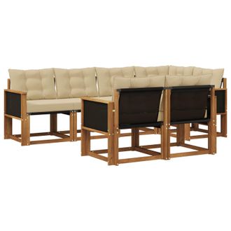 vidaXL Conjunto De Sof&aacute;s De Exterior Con Coj&iacute;n 7 Pcs Natural Y Beige Vidaxl