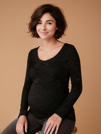 Envie de Fraise Umstandsshirt mit Glanzeffekt ENVIE DE FRAISE schwarz