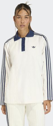 adidas Langarmshirt ADIDAS ORIGINALS LS JERSEY, Damen, Gr. XXL, sanftes wei&szlig;, Obermaterial: 100% Polyester, Shirts Langarmshirt, Winterised Fussballtrikot, M