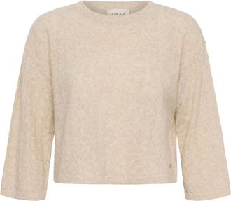 Cream Gebreide kleding - Dames - Truien - Beige - Maat: L Leer