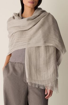 Eileen Fisher Linen Circles Scarf in Wheat at Nordstrom