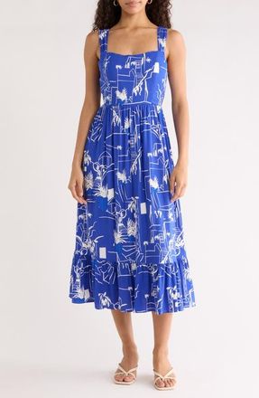 Sugarlips Mims Town Sunnyvale Maxi Dress in White-Blue-Multi at Nordstrom, Size X-Large