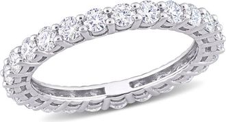 Amour 1 1/2 CT DEW Created Moissanite Eternity Ring In 10K White Gold
