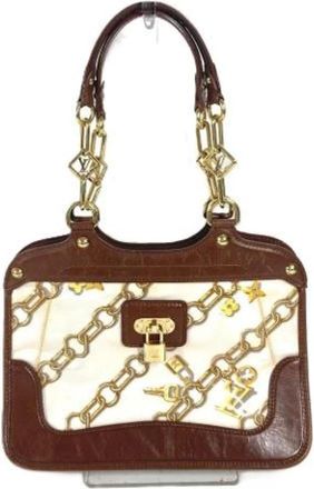 Louis Vuitton Tweedehands leren Louis Vuitton tassen - Dames - Vintage Handtas - Wit - ONE Size - Leer - Vintage