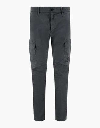 C.P. Company Mens Stretch Sateen Lens Slate Grey Cargo Pant