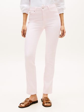 Tommy Hilfiger Slim-fit-Jeans TOMMY HILFIGER DNM CLR SLIM RW, Damen, Gr. 26, L&auml;nge 32, polar pink, Denim/Jeans, Obermaterial: 99% Baumwolle, 1% Elasthan, unifarben, 
