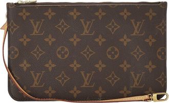 Louis Vuitton Brown Monogram Coated Canvas Neverfull Pouch Nm Mm (Authentic Pre-Loved)