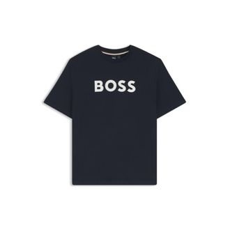 BOSS Cotton jersey T-shirt with mixed-print logo