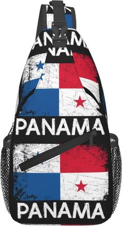 Generic Vintage Panamanian Flag Panama Sling Bag With Zipper Cross Body Bag Adjustable Chest Backpack For Women Camping Cycling