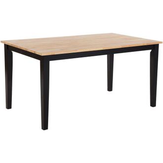 Beliani Beliani - Tavolo da Pranzo Legno di Gomma Marrone Chiaro Gambe Nere 90 x 150 cm Georgia