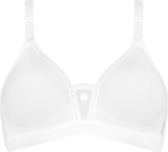 Triumph Sport-BH TRIACTION BY TRIUMPH Triaction Trophy N, Damen, Gr. 75, Cup B, weiss (wei&szlig;), Single Jersey, Obermaterial: 53% Polyamid, 24% Baumwolle, 22% El