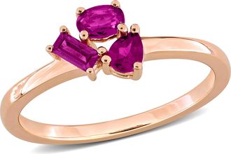 Mimi & Max Multi-Gem Three Stone Cluster Ring Sterling Silver