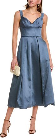 Marchesa Silk-Blend Mikado Midi Dress