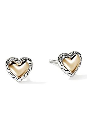 John Hardy Essentials Heart Stud Earrings in Silver at Nordstrom