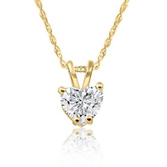 Pompeii3 1/2 Ct Heart shape Diamond Solitaire Necklace 14k Pendant Lab Grown