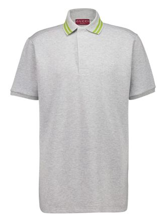Gucci short-sleeve polo shirt - men - Cotton/Polyester - S - Grey