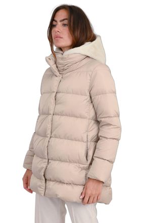 Herno Quilted Down with Shearling Lining Down Jacket - Beige