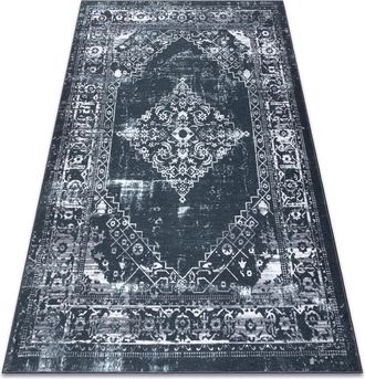 RugsX Rugsx - Antika Alfombra 117 Tek, Adorno Sunset, Lavable - Gris / Grafito Grey 160x220 Cm