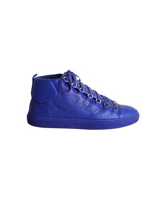 Balenciaga Balenciaga Arena Hoge Sneakers in Blauw Leer