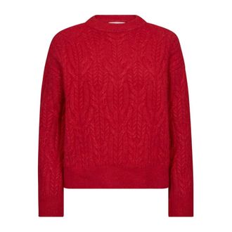 Co'Couture Round-neck Knitwear, female, Red, XL, Round-neck Knitwear