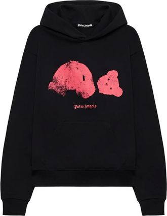 Palm Angels Felpa Spray Broken Bear con stampa - Nero