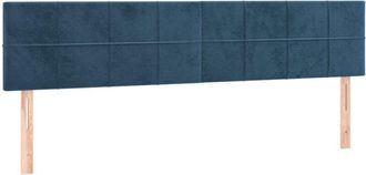 vidaXL Cabecero Con Led De Terciopelo Azul Oscuro 180x5x78/88 Cm Vidaxl