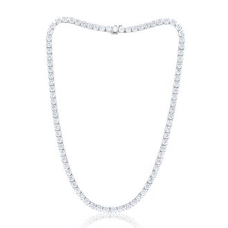 Diana M. Jewels 14kt white gold 43.14cts lab grown diamond straight line tennis necklace