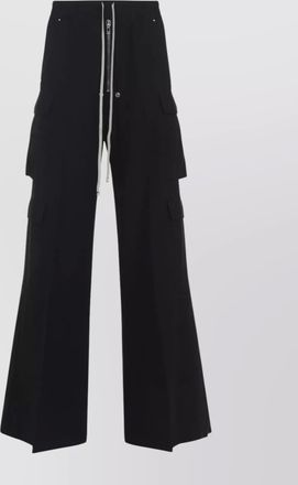 Rick Owens wide leg cargo trousers drawstring waist