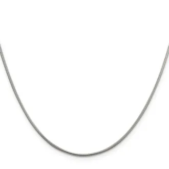 Diamond2Deal Sterling Silver 1.5mm Round Snake Chain Necklace