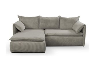 VENTE-UNIQUE.COM Sof&aacute; rinconera terciopelo topo
