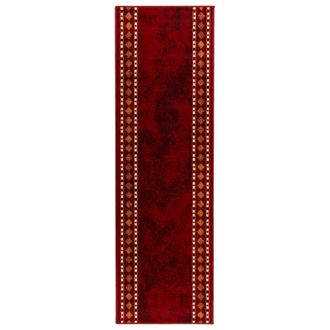 vidaXL Tappeto Runner Flornes Tessuto Rosso Diamanti 67 X 400 Cm Pp Vidaxl