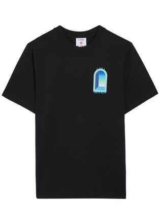 Casablanca Casablanca Gradient Arch Printed Cotton T-shirt - Black - XL