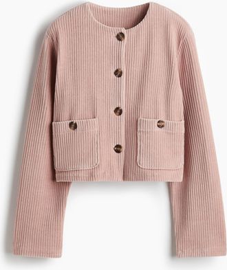 H&M Gerippter Velourscardigan - Pink