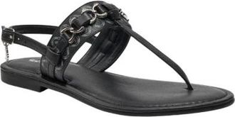 U.S.Polo Association Zwarte leren sandalen met zilveren metalen details - Dames - Sandalen - Zwart - 37 EU - Leer - Schoenen
