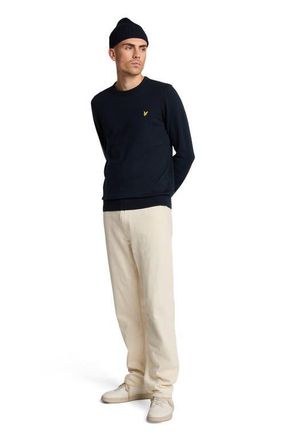 Lyle & Scott Cotton Merino Crew Neck Sweater in Dark Navy at Nordstrom, Size Xx-Large