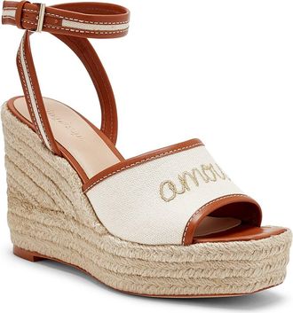 Cinq &agrave; Sept Jesse Espadrille Wedge Sandal in Natural/cognac at Nordstrom Rack, Size 8.5Us / 38.5Eu